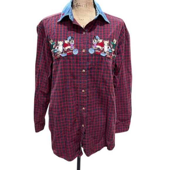Bobbie Brooks Tops - Bobbie Brooks Women's L Red Plaid Button-Up Holiday Shirt Vintage
